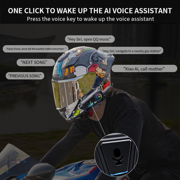 SOMAN Motorcycle Helmet Bluetooth Headset Stereo Voice Microphone, M6-Hard Mic, M6-Soft Mic