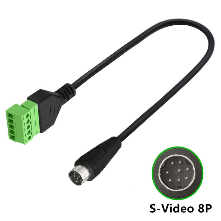 S-Video 8 Pin Male to 5 Pin Female Bolt Screw with Shield Terminals Pluggable Type Adapter Cable