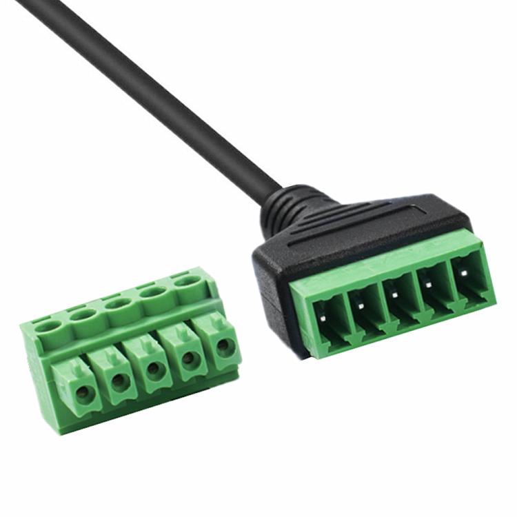 S-Video 8 Pin Male to 5 Pin Female Bolt Screw with Shield Terminals Pluggable Type Adapter Cable