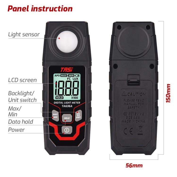 TRSI TA636B Integrated Digital Lux Meter Light Brightness Measuring Support BT