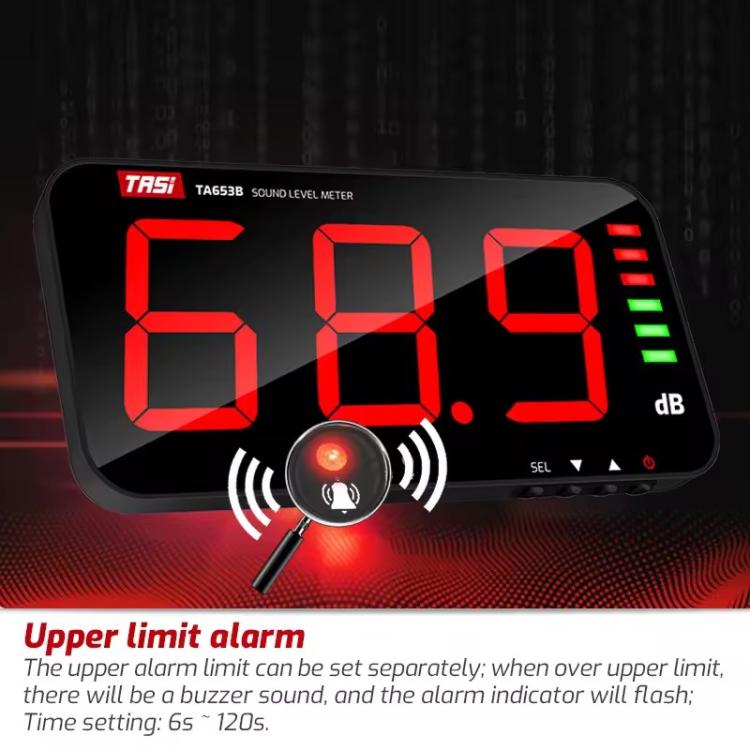 TRSI TA654B Large Screen Wall-mounted Noise Meter Decibel Detector Device, TA654B