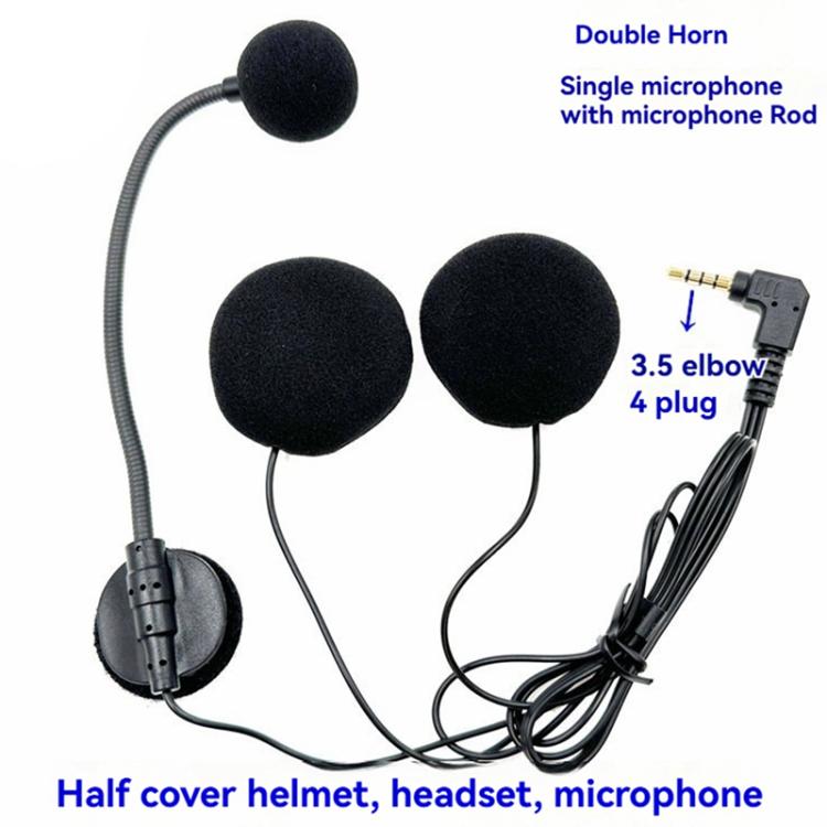 Motorcycle Half Helmet Intercom Headset Microphone