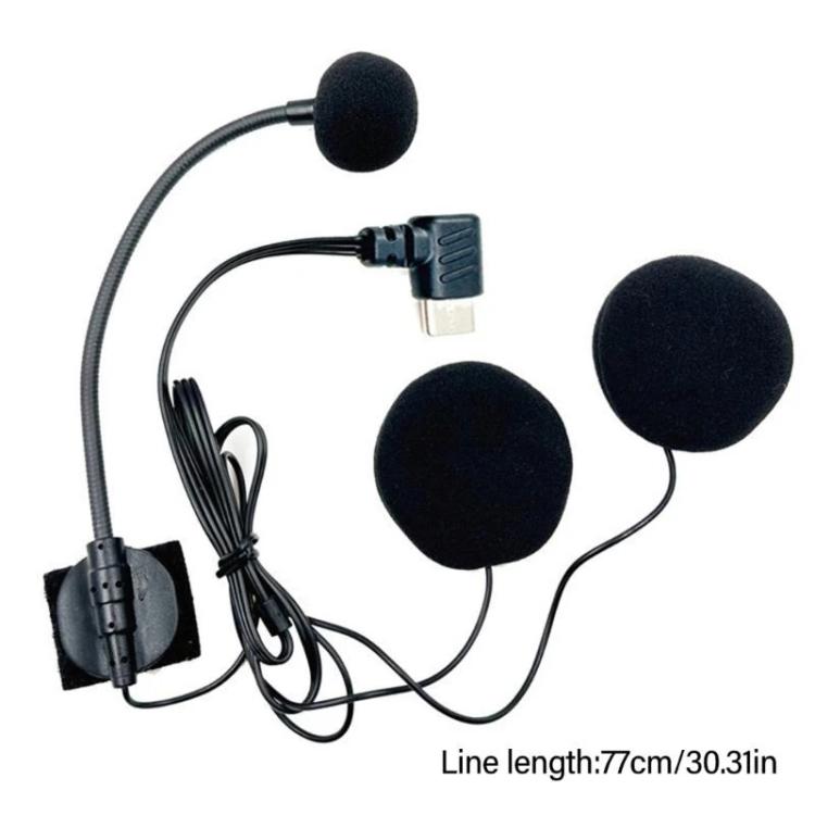 Type-C Elbow Motorcycle Half Helmet Intercom Headset Microphone