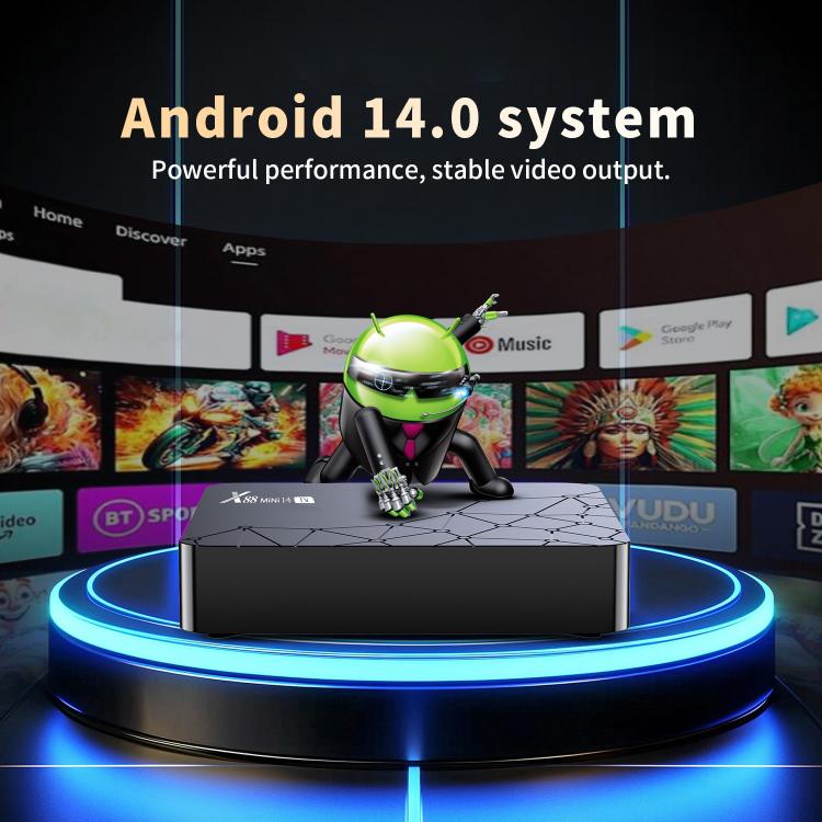 X88 mini 14 TV Android 14 Smart HD TV Box, RK3518 Quad-Core 64bit Cortex-A53, 2GB+16GB