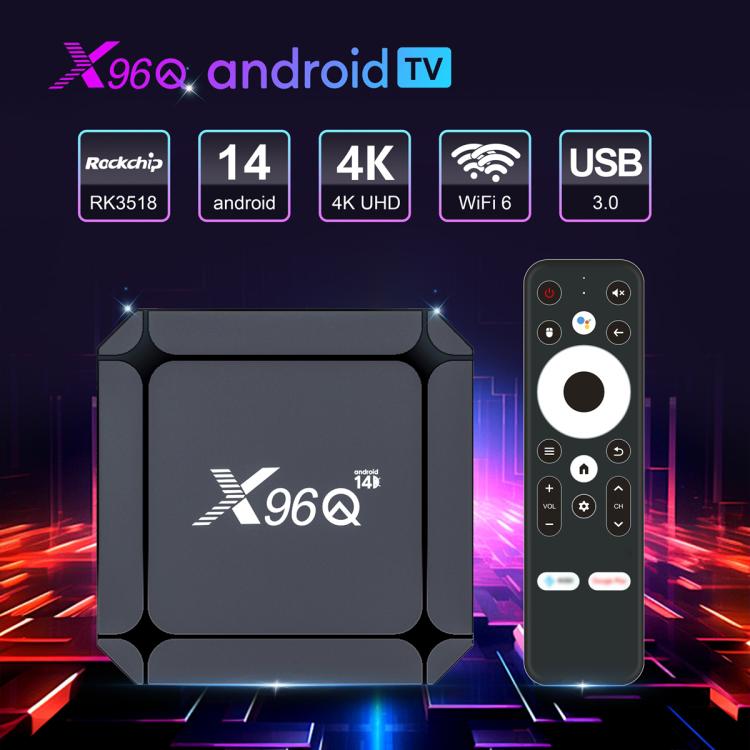 X96Q Android 14 Smart TV Box, RK3518 Quad-Core Cortex-A53