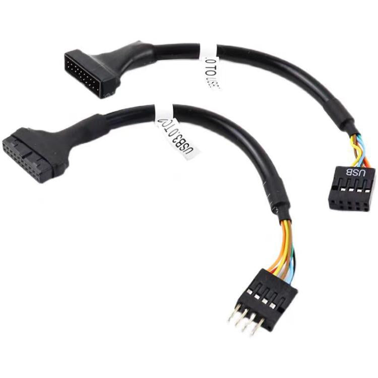 2pcs Computer Motherboard USB3.0 Adapter Cable, 20 Pin Male to 9 Pin Female, 9 Pin Male to 20 Pin Female