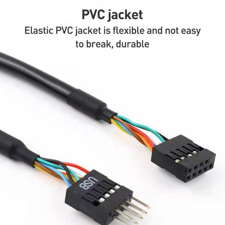 2pcs Computer Motherboard USB3.0 Adapter Cable, 20 Pin Male to 9 Pin Female, 9 Pin Male to 20 Pin Female