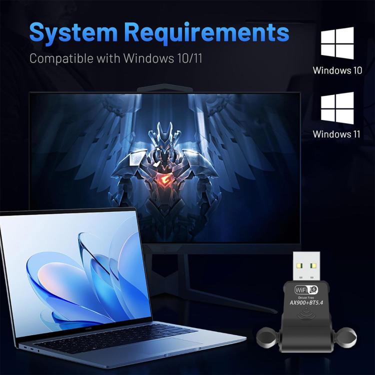 RE-902 External Dual Antenna Bluetooth WiFi 2 in 1 Computer Driver-free USB Network Adapter