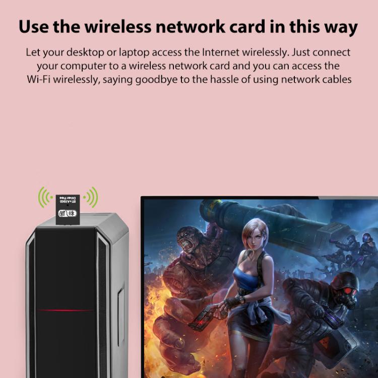 RE-905 Built-in Antenna Bluetooth WiFi 2 in 1 Computer Driver-free USB Network Adapter