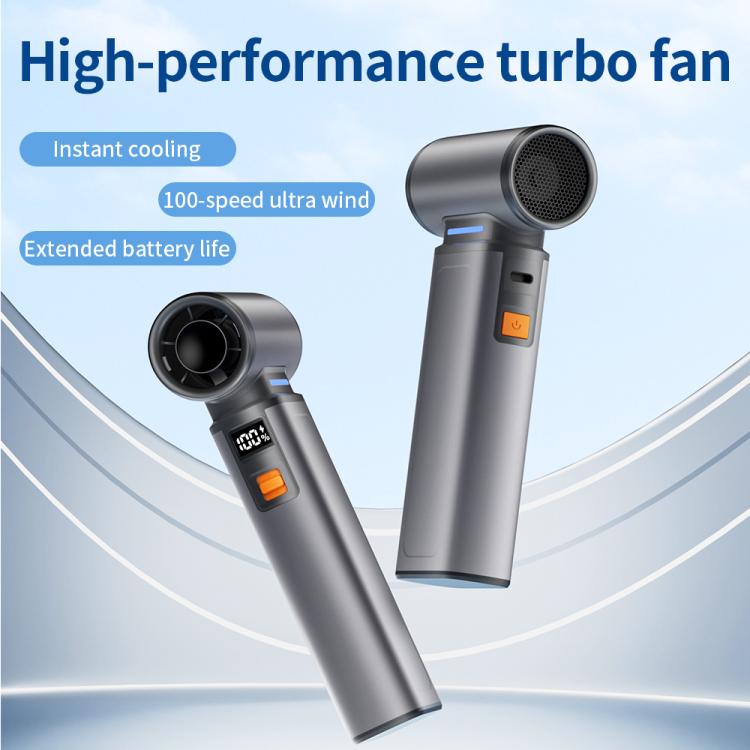 F1 Stepless Speed High-Power Turbo Handheld Fan, Dark Grey