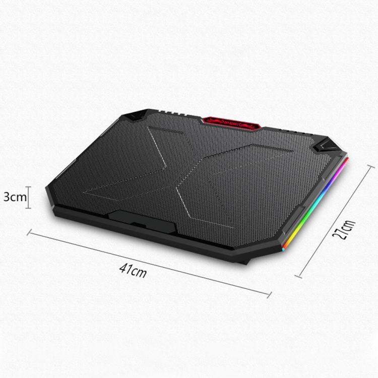 NUOXI YL-018 5-Core Fans Ultra-quiet Laptop Cooler RGB Light Cooling Holder