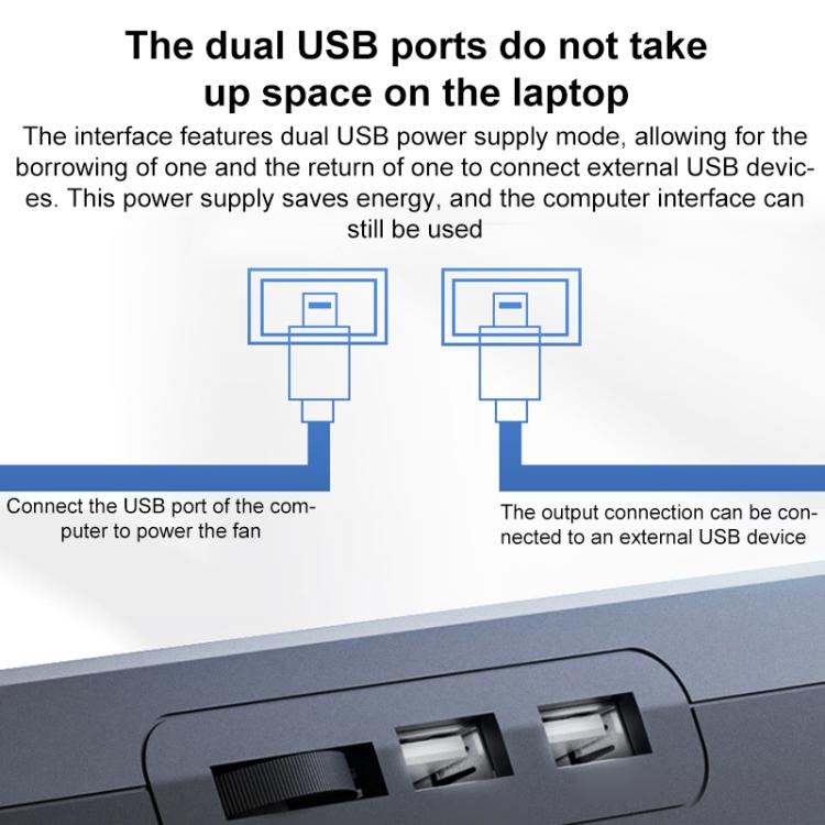 NUOXI C400 6-Speed Adjustable Dual-Core Large Fan Laptop Cooler