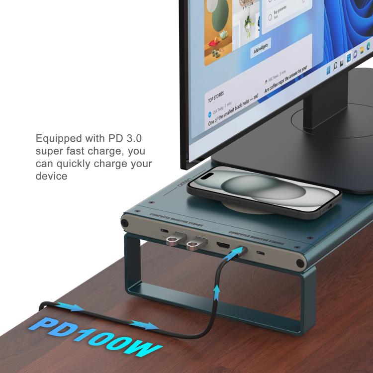 Onten OTN-95209 Computer Laptop Monitor Riser Holder, with Wireless Charging