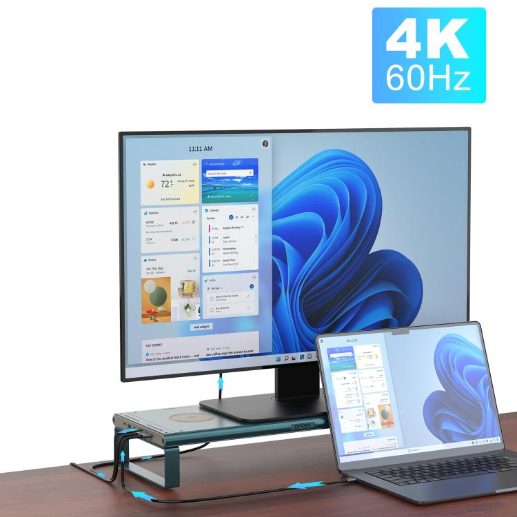 Onten OTN-95209 Computer Laptop Monitor Riser Holder, with Wireless Charging