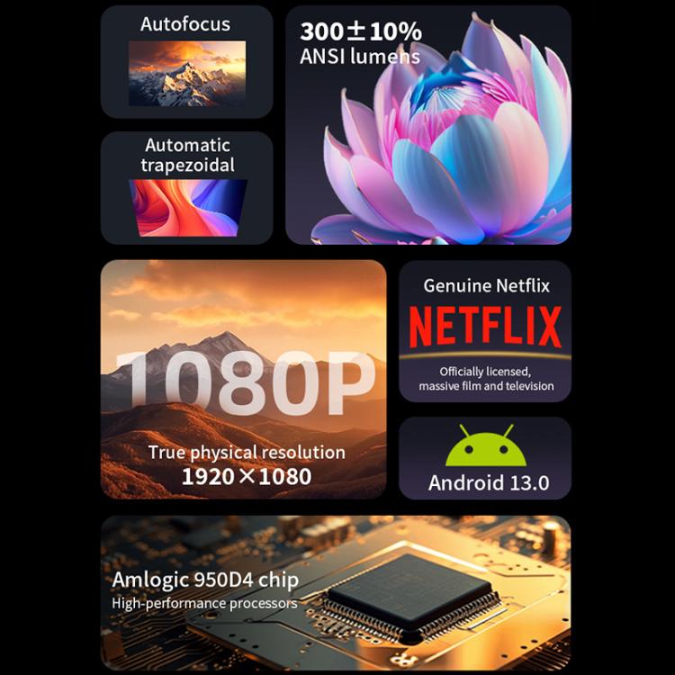 Cheerlux E2C Same Screen Version 1920x1080P 300ANSI Smart Projector