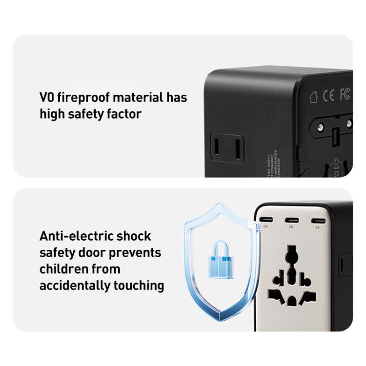 MOMAX UA28L 1-World 2 205W Dual AC 7-Port Universal Travel GaN Charger with 140W Cable, UA28L