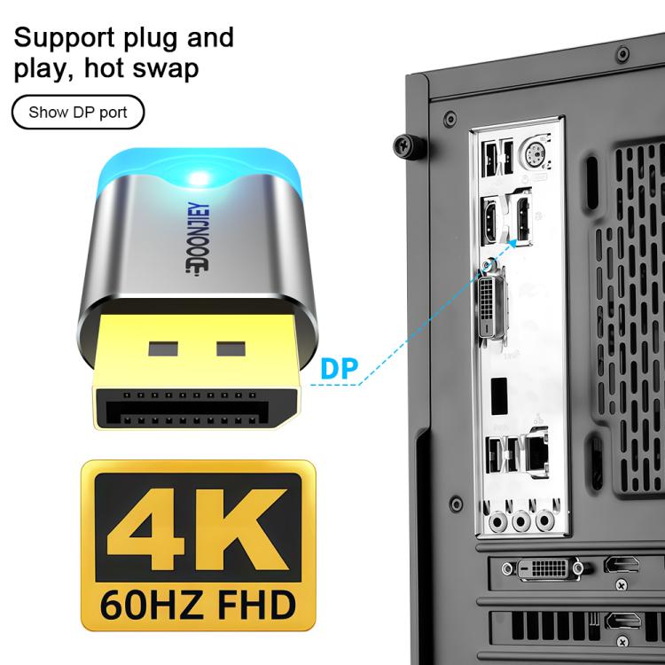 DOONJIEY DisplayPort Interface Graphics Card Spoofer Display Emulator Virtual Monitor with Indicator Light