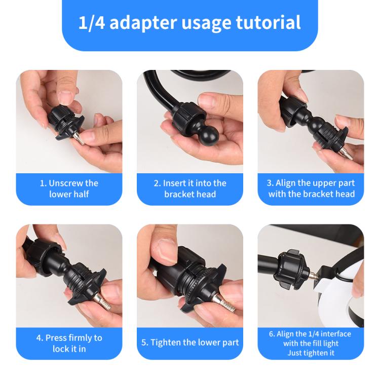 8 inch Striped Selfie Live Streaming Photography Lazy Stand LED Ring Fill Light Set, 8 inch