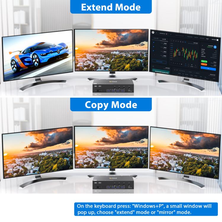 KCEVE KC-KVM403DH 4 IN 1 OUT DP/HD USB 3.0 4K 144Hz KVM Switch