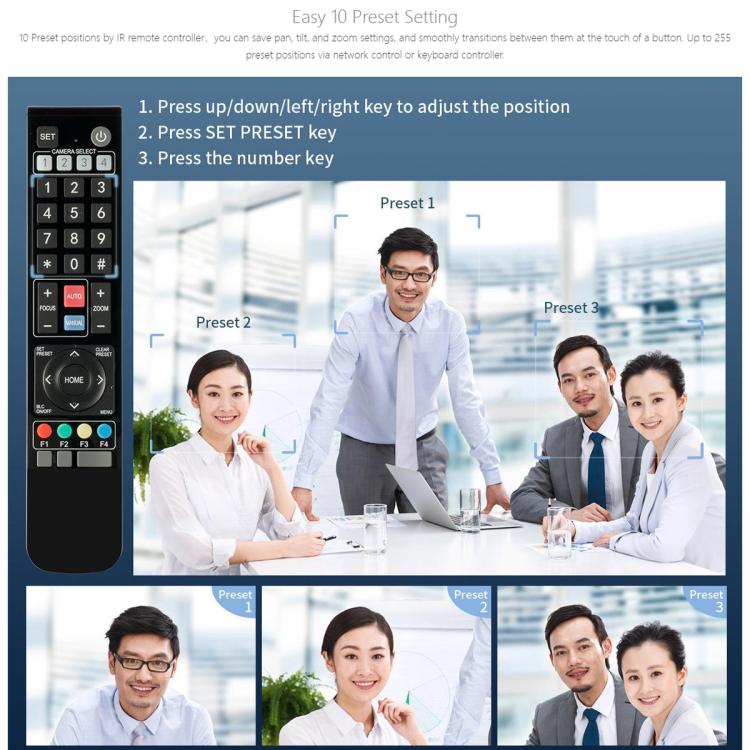 FEELWORLD 4K10X 4K PTZ Camera 10X Optical Zoom AI Tracking HDMI-compatible USB IP Remote Control, UK Plug, US Plug, EU Plug, AU Plug