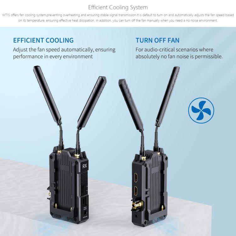 FEELWORLD WT1S 4K Wireless Video Transmission System SDI + Dual HDMI-compatible Full Duplex Intercom Live Streaming, WT1S