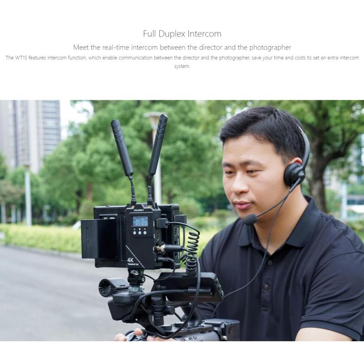 FEELWORLD WT1S 4K Wireless Video Transmission System SDI + Dual HDMI-compatible Full Duplex Intercom Live Streaming, WT1S