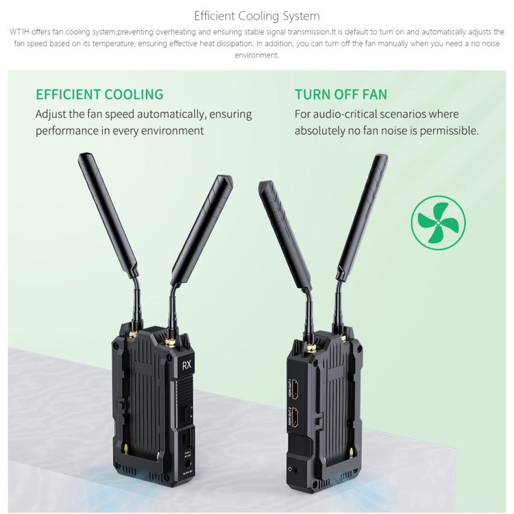 FEELWORLD WT1H 4K Wireless Video Transmission System Dual HDMI-compatible Full Duplex Intercom Live Streaming, WT1H