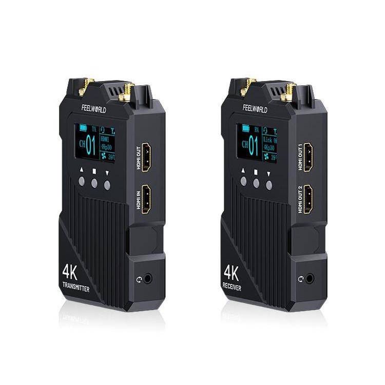 FEELWORLD WT1H 4K Wireless Video Transmission System Dual HDMI-compatible Full Duplex Intercom Live Streaming, WT1H