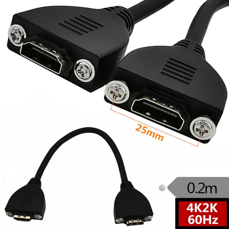 4K 60HZ 2.0 Version HDMI Male to Female Fixed Extension Cable with Screw Holes