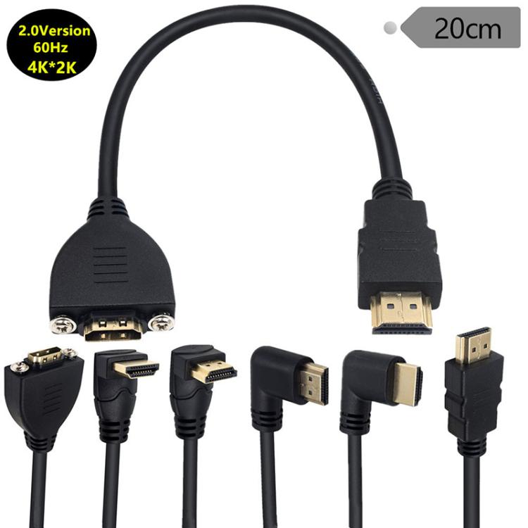 4K 60HZ 2.0 Version HDMI Male to Female Fixed Extension Cable with Screw Holes