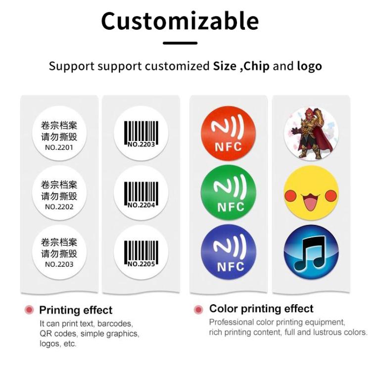 NFC Music Tags Sticker with Ntag215 Chip RFID Labels
