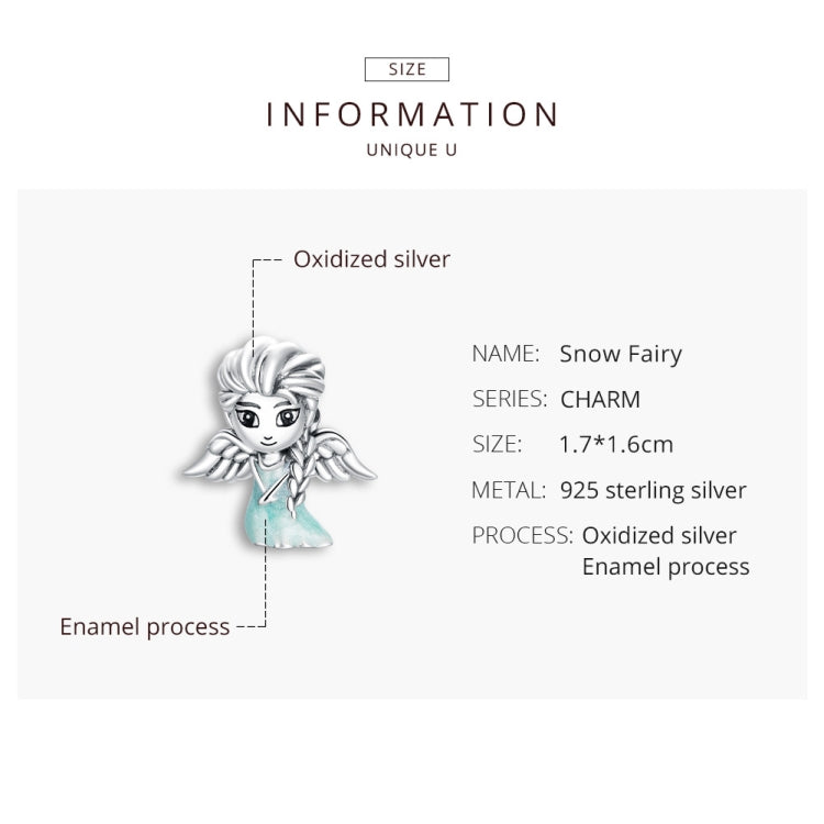 S925 Sterling Silver Snowflake Elf Girl Beads DIY Bracelet Necklace Accessories