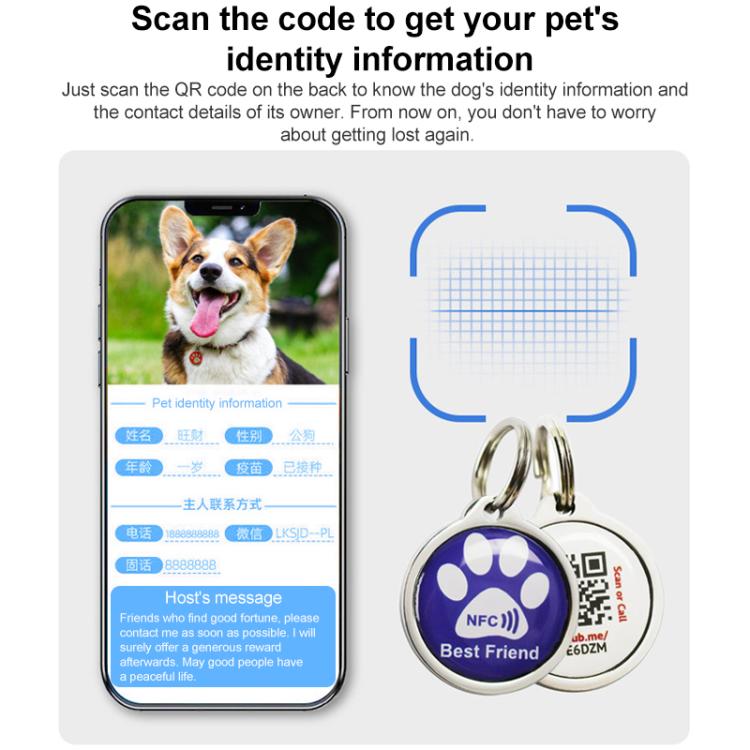 Domestic IC NFC RFID Pet Anti-lost Metal Tag, Size: 50x30mm