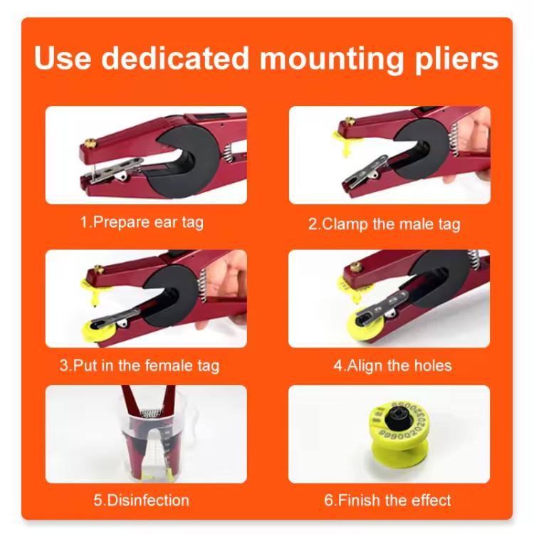 RFID Smart Chip UHF Animals Electronic Ear Labels for Pigs, Cattle, Sheep