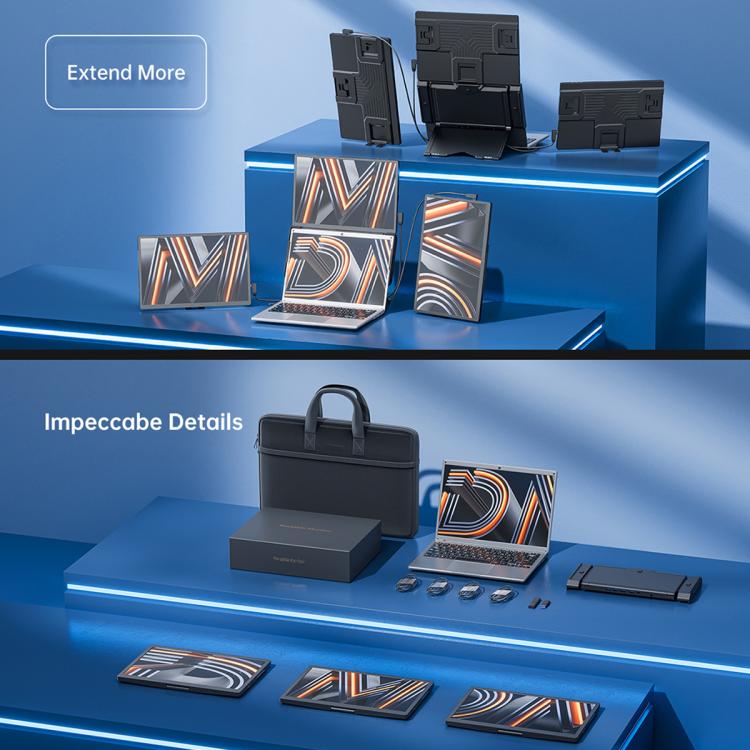 Arie 14 14 inch Expanded Display Triple Portable Monitor, US Plug, UK Plug, EU Plug