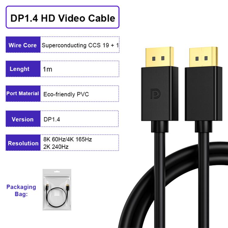 Multiple Modes DP1.4 8K 60Hz HD Video Cable, 1m, 2m