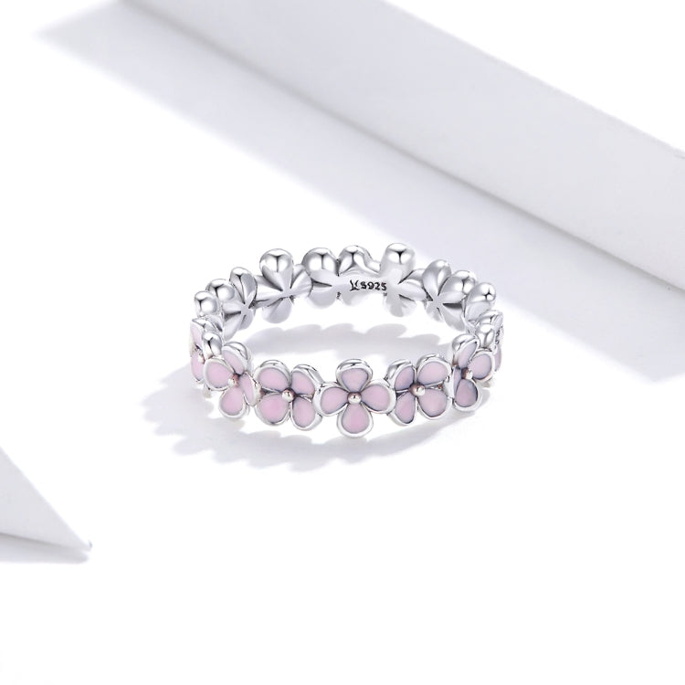 S925 Sterling Silver Pink Wreath Women Ring
