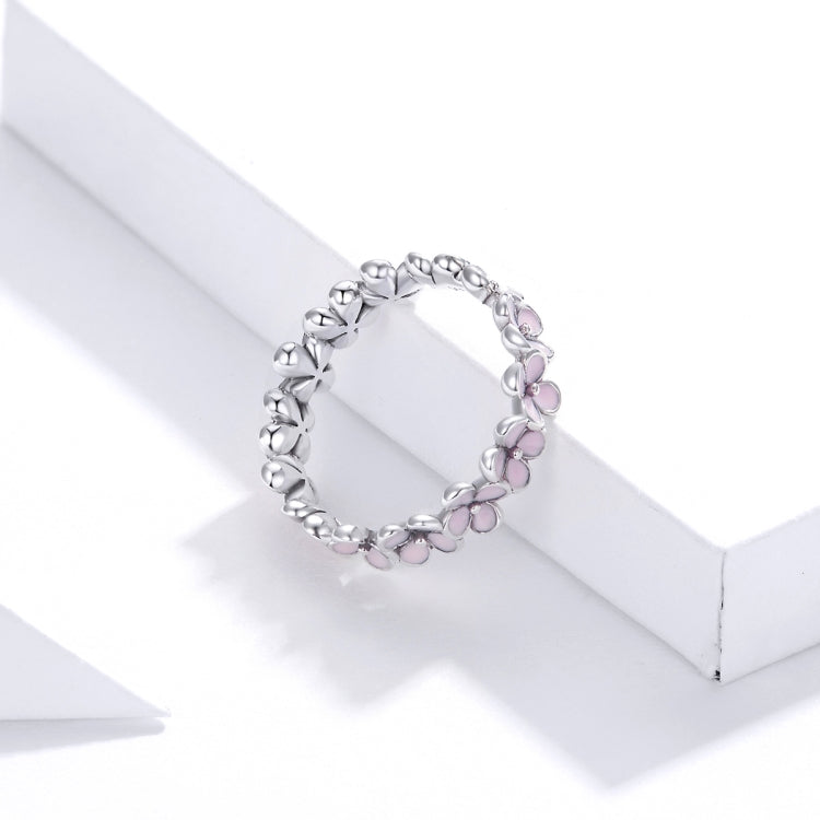 S925 Sterling Silver Pink Wreath Women Ring