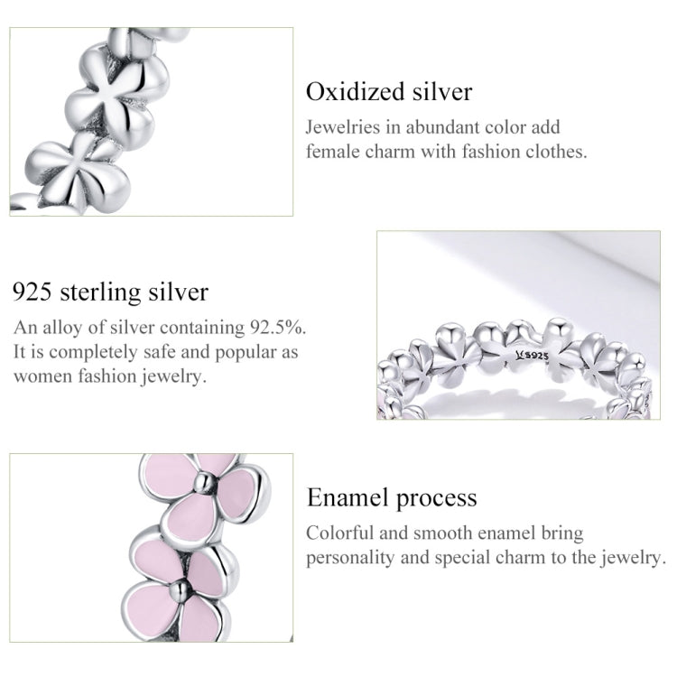 S925 Sterling Silver Pink Wreath Women Ring