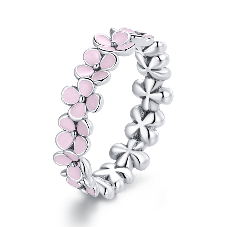 S925 Sterling Silver Pink Wreath Women Ring