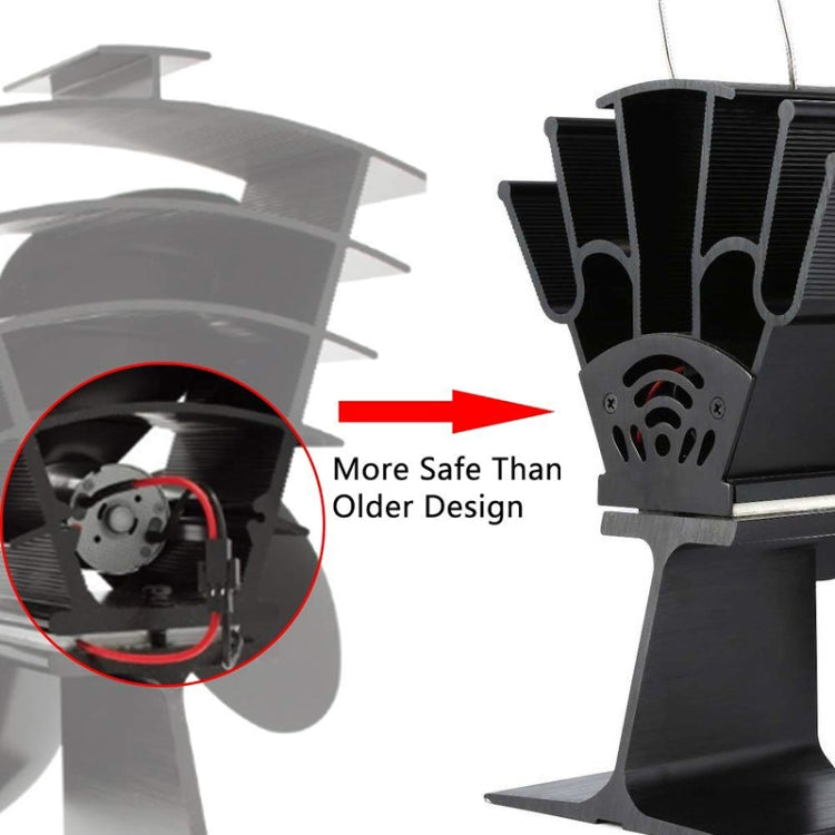 YL602 5-Blade High Temperature Metal Heat Powered Fireplace Stove Fan