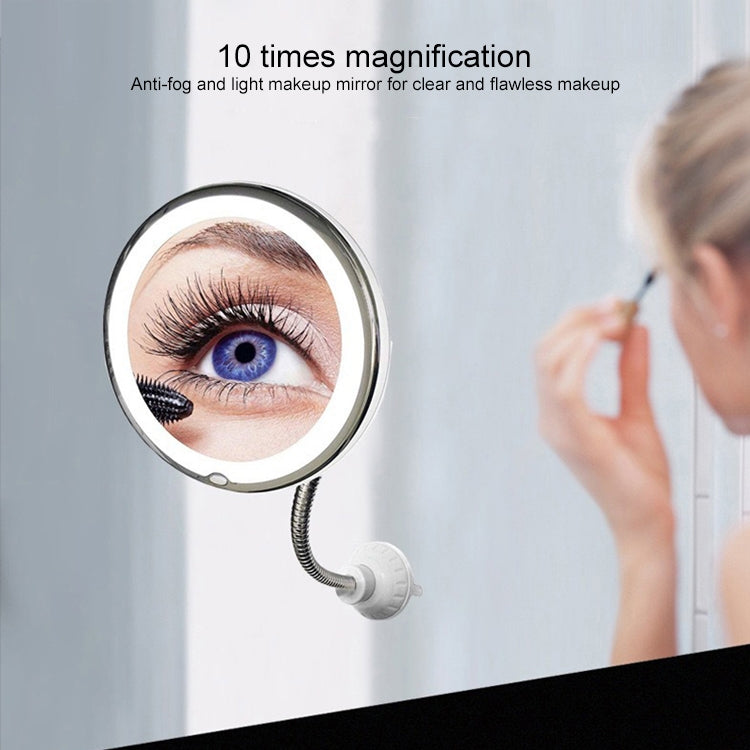 Suction Cup Type LED Lighted Makeup Mirror Flexible Wall Mounted Folding Mirror