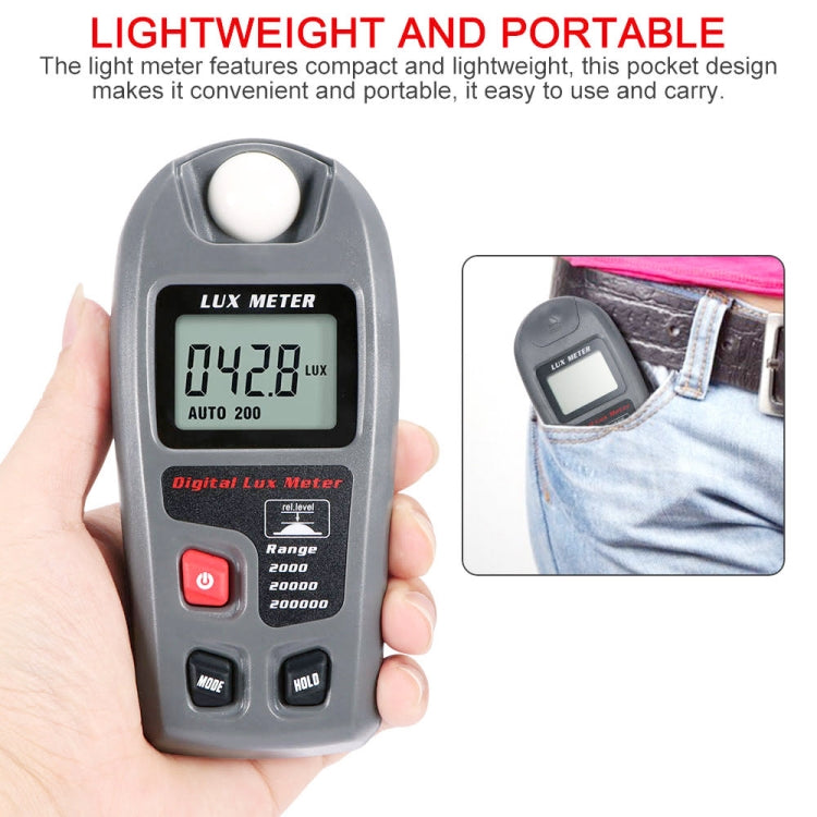 MT-30 LCD Portable Digital Light Lux Meter for Factory / School / House Various Occasion, Range: 0.1-200,000 Lux