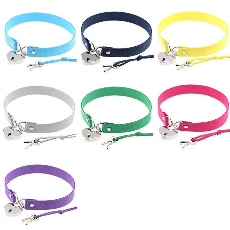 Simple Punk Style Love Lock Flannel Sexy Necklace Collar, Random Color Delivery