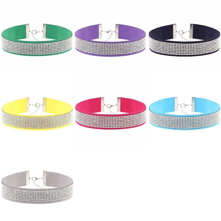 2 PCS European and American Popular Fashion Flannel Diamonds Necklace Collar, Random Color Delivery