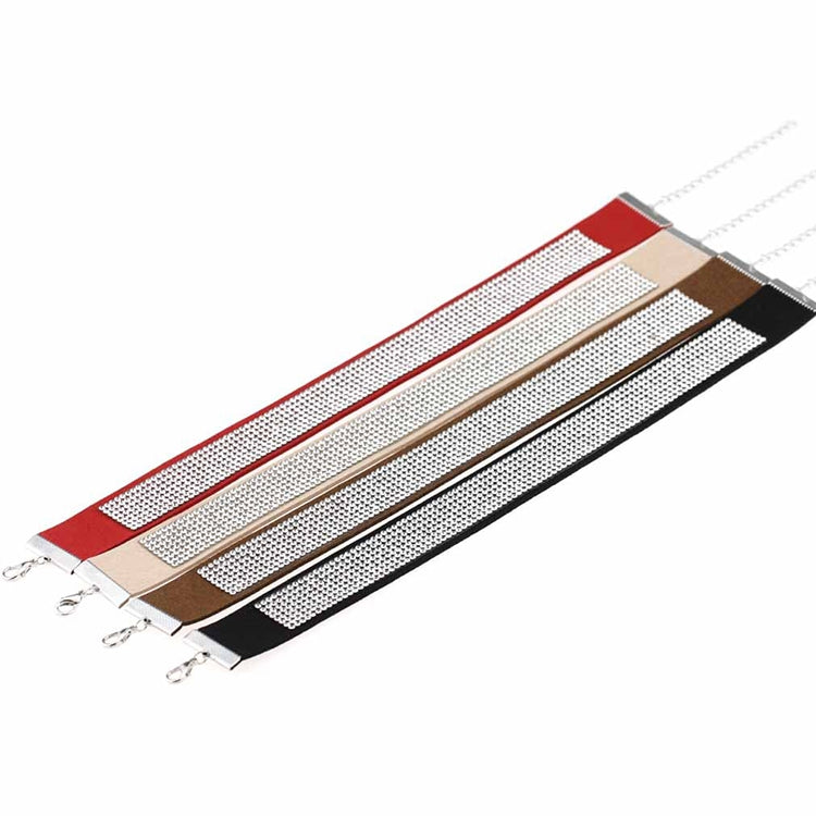 2 PCS European and American Popular Fashion Flannel Diamonds Necklace Collar, Random Color Delivery