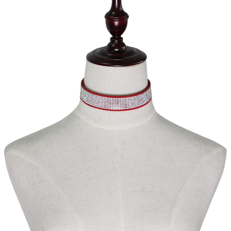 2 PCS European and American Popular Fashion Flannel Diamonds Necklace Collar, Random Color Delivery