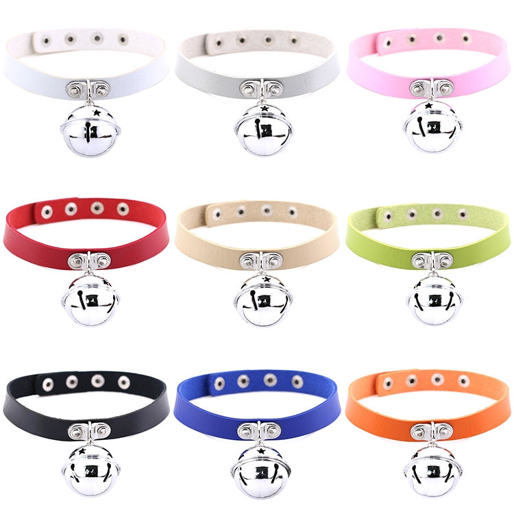 2 PCS Japanese Punk Style Rock Leather Collar Bell Pendant Female Clavicle Neck Necklace, Random Color Delivery