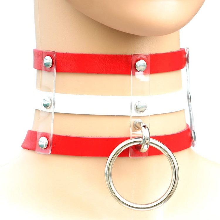 Harajuku Fashion Punk Gothic Rivets Collar Hand 3-rows Caged Leather Collar Necklace