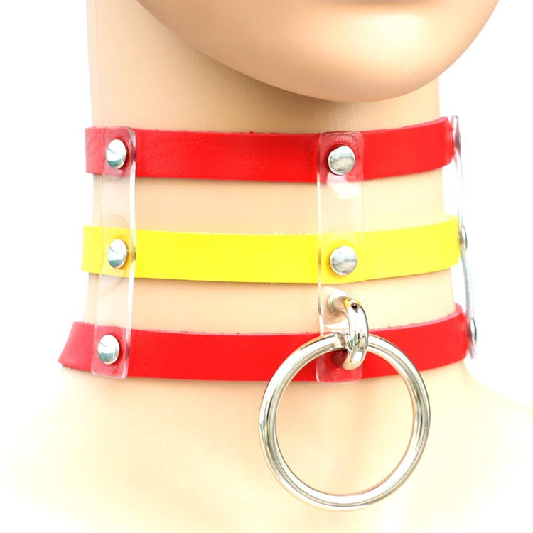 Harajuku Fashion Punk Gothic Rivets Collar Hand 3-rows Caged Leather Collar Necklace